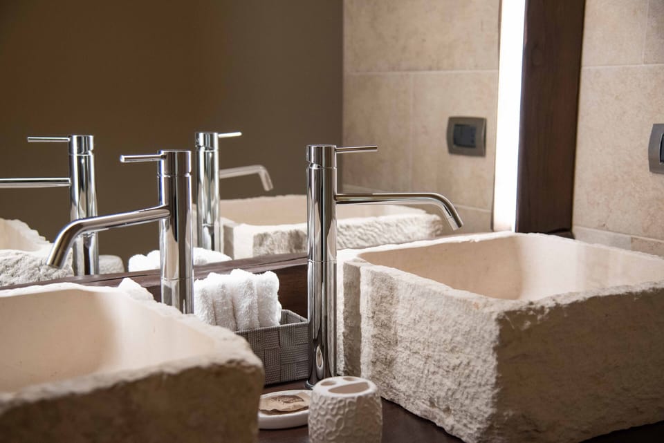 Deluxe Double Room | Bathroom | Shower, rainfall showerhead, free toiletries, hair dryer