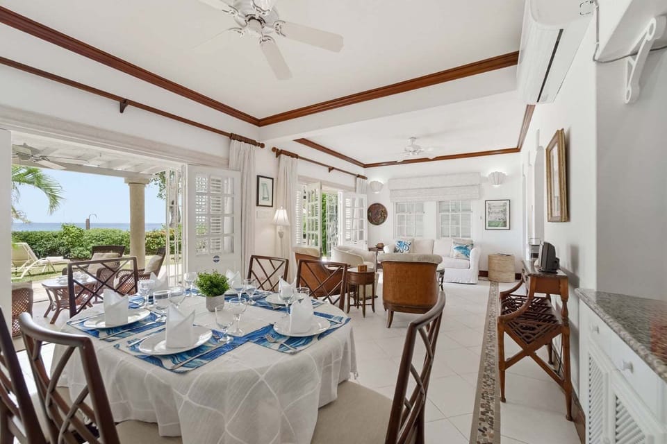 An inviting beachfront villa
