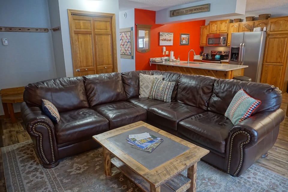 Leather Sofa, Open Layout