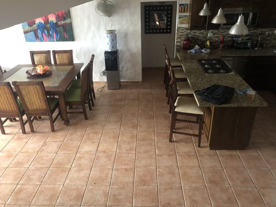 Fridge, microwave, oven, toaster
