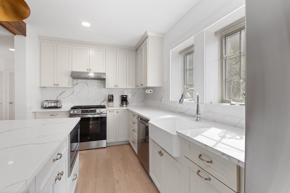 With modern cooking appliances and spacious countertops, the kitchen has it all!