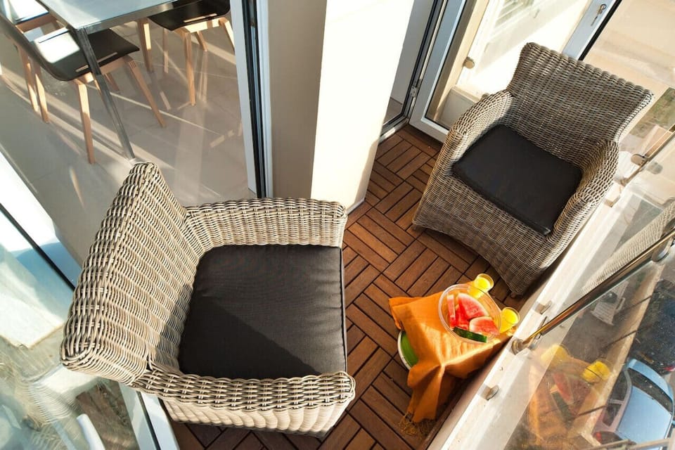 Balcony with outside furniture
