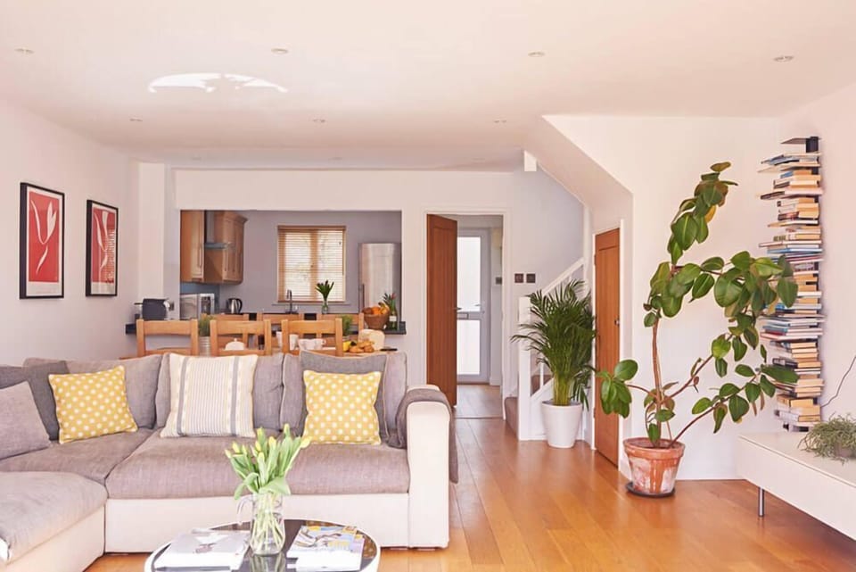 Ground floor: Open plan living space with sitting and dining areas seating six