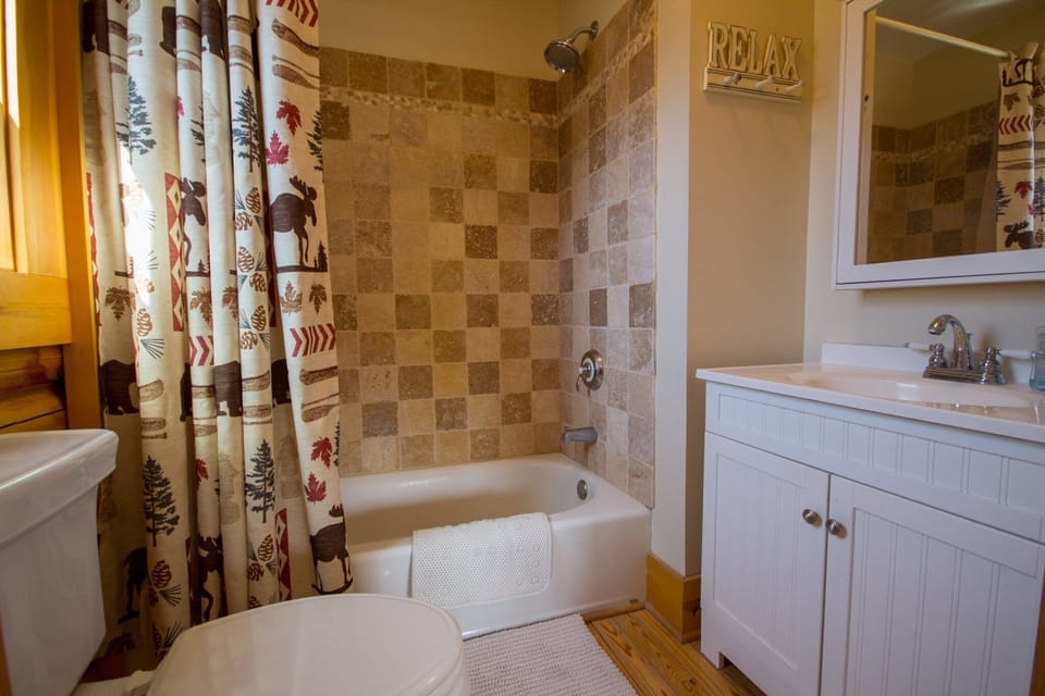 Master bathroom with shower and tub