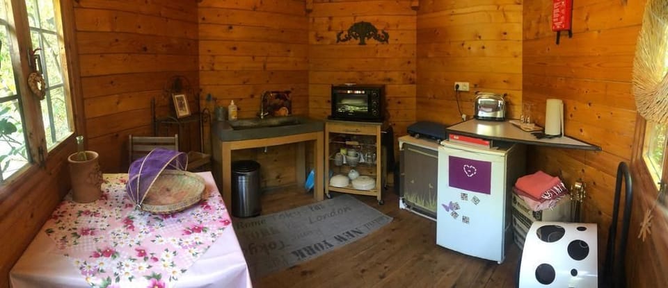 Deluxe Room, Hot Tub (Les 5 éléments) | Private kitchen | Fridge, oven, stovetop, coffee/tea maker