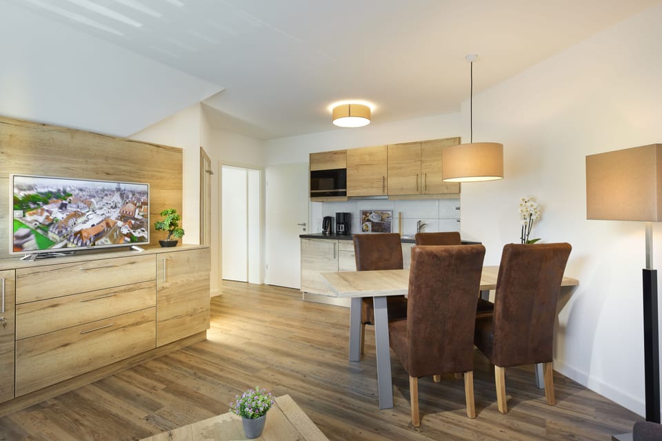 Apartment, 2 Bedrooms, Balcony | Living area | Flat-screen TV, offices