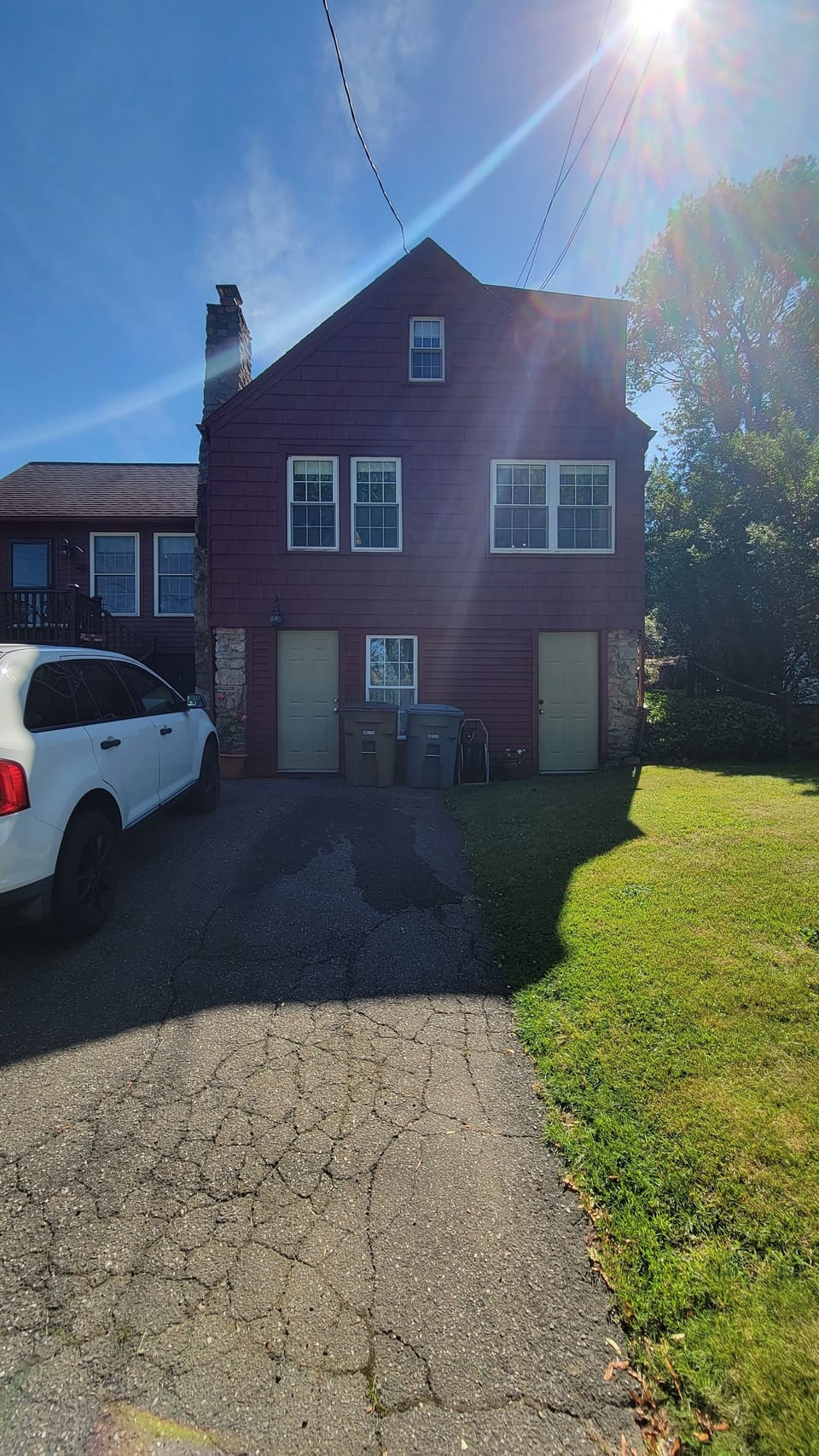 front of cottage with 2 car parking 