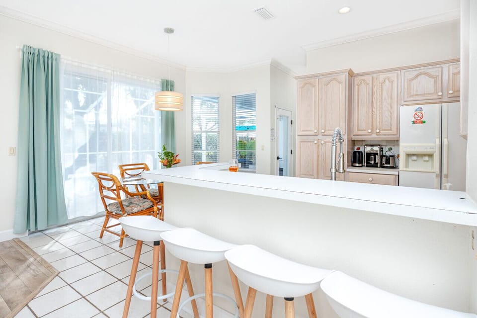 Open-concept kitchen with ample seating