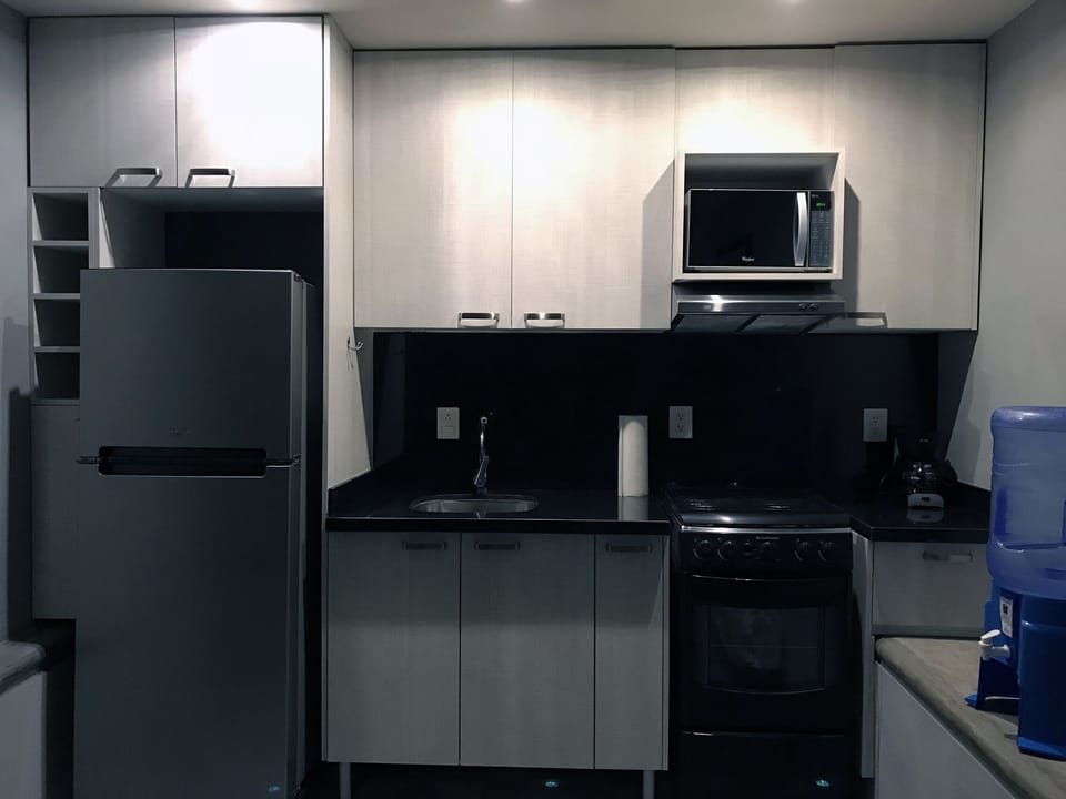 Kitchen on main floor of apartment