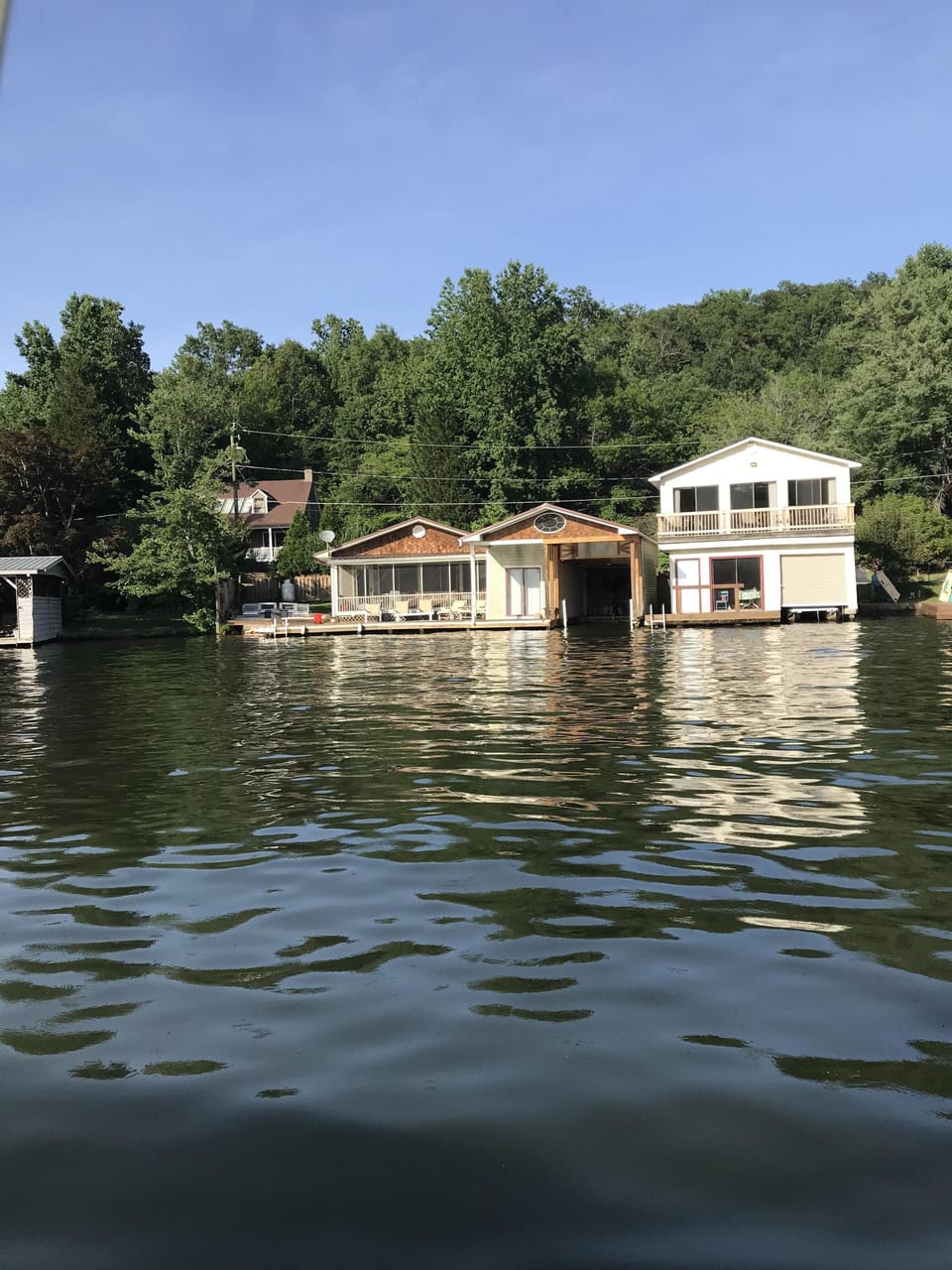 View of shared dock from lake