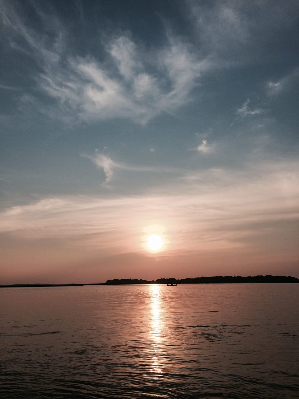 Sunset from cottage veranda 