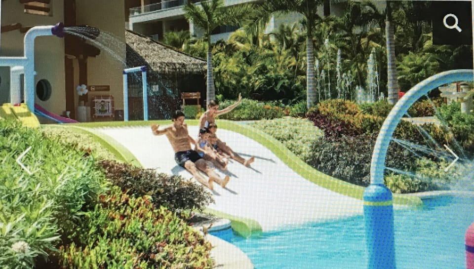 Water park with slide