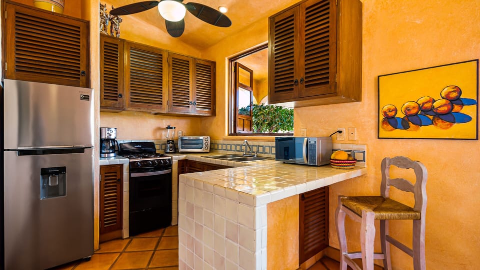 Fully equipped kitchen with everything you need to cook meals at home.