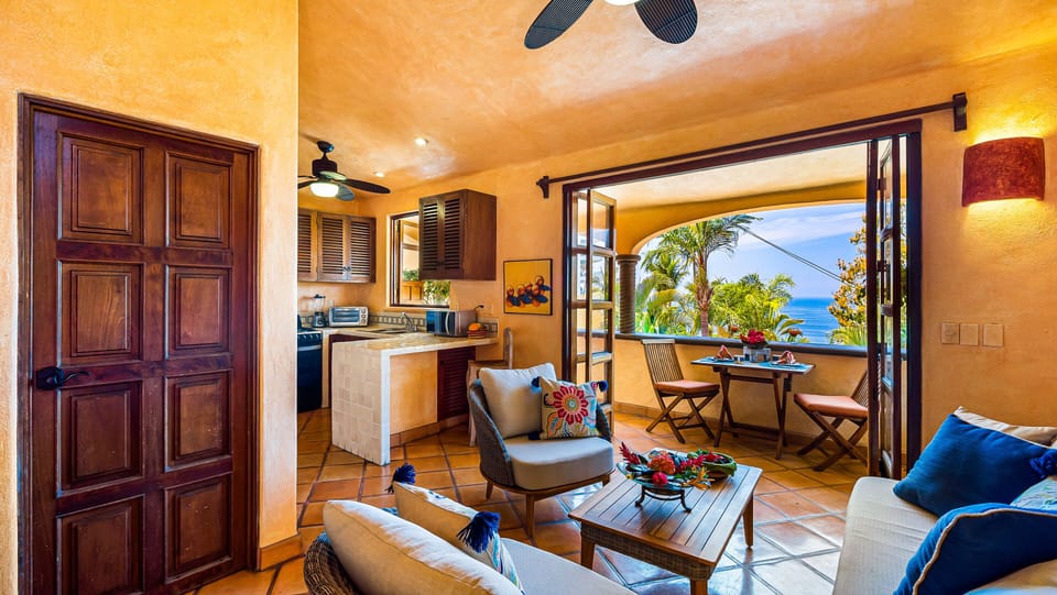 Comfortable Living Room Area with Ocean View.