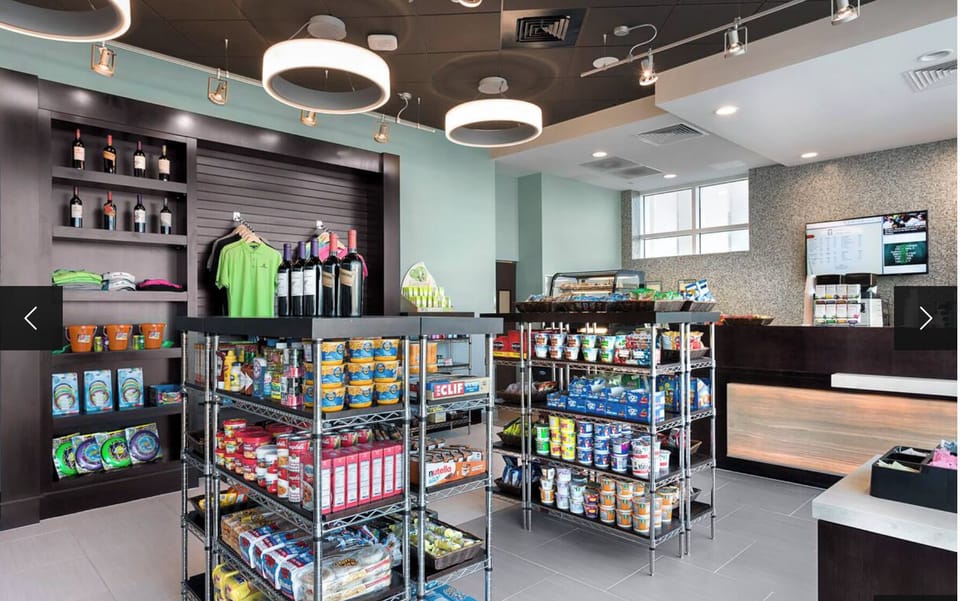Marketplace to buy sundries and order food/meals