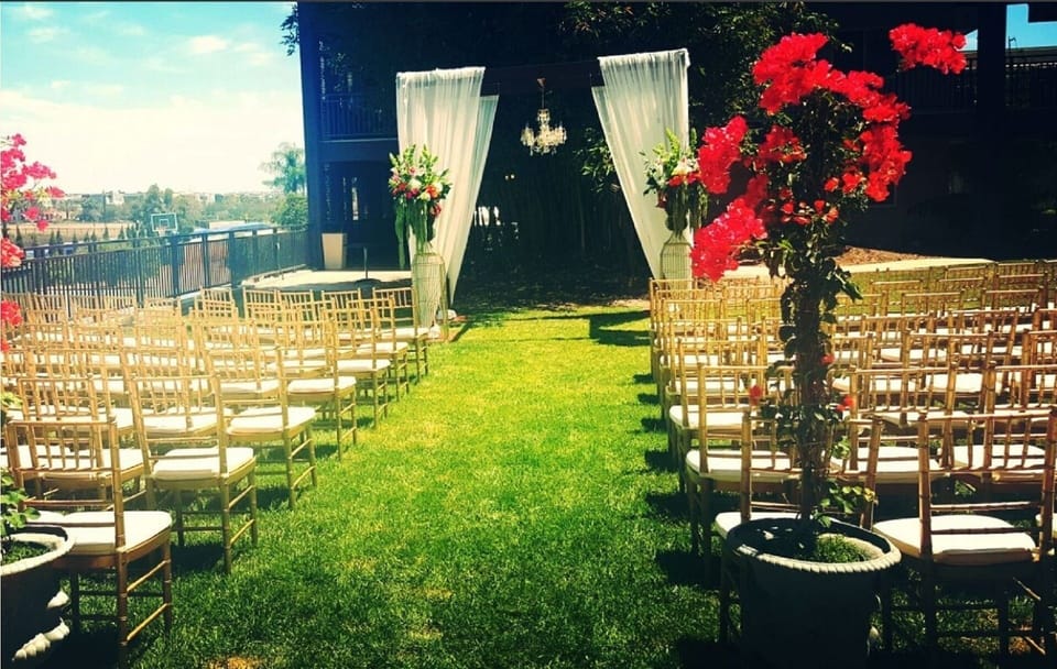 Outdoor banquet area