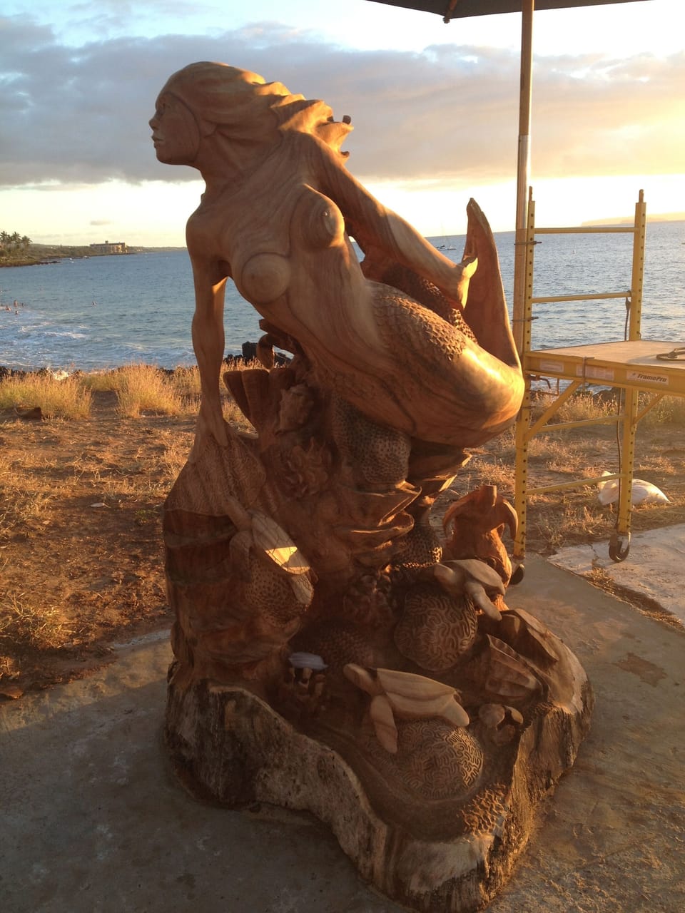 Art being made down by the beach.