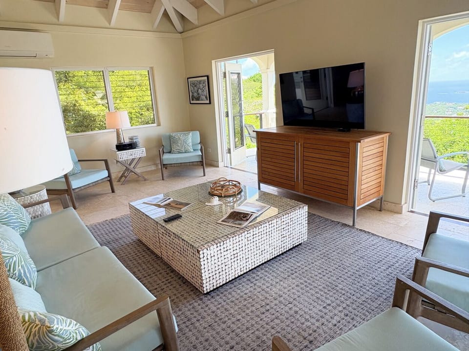 Your living room includes a smart flat screen cable TV