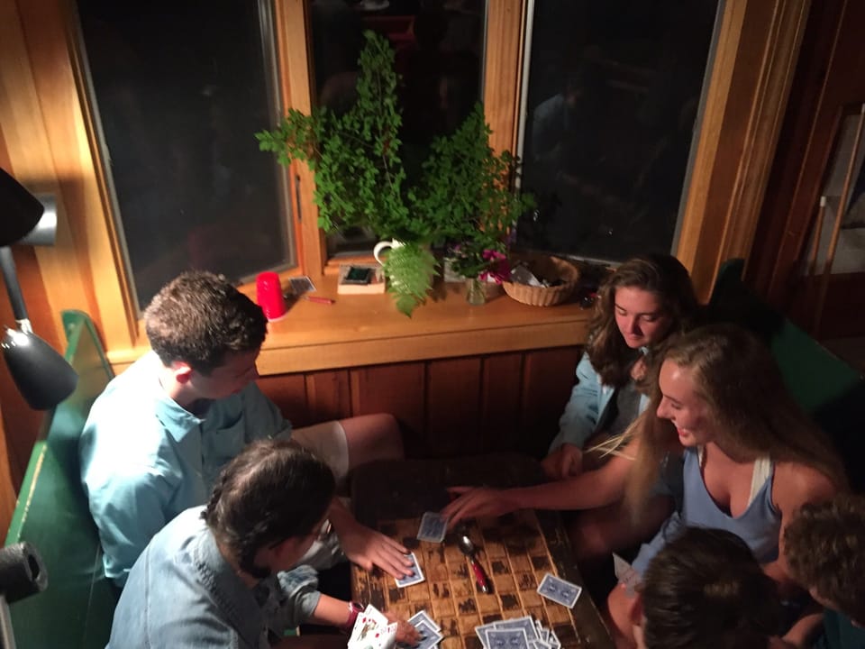 Game table in living room
