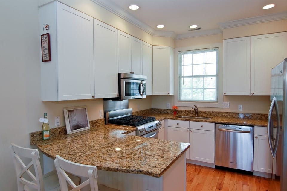 Chefs kitchen with modern appliances. 