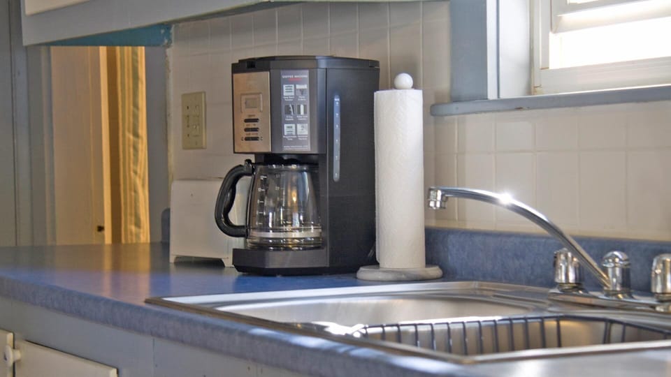 Coffee maker is ready to brew.