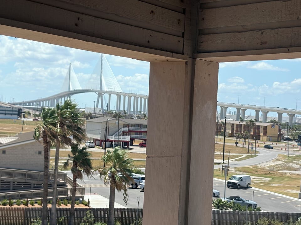 Both bridges leading to downtown Corpus