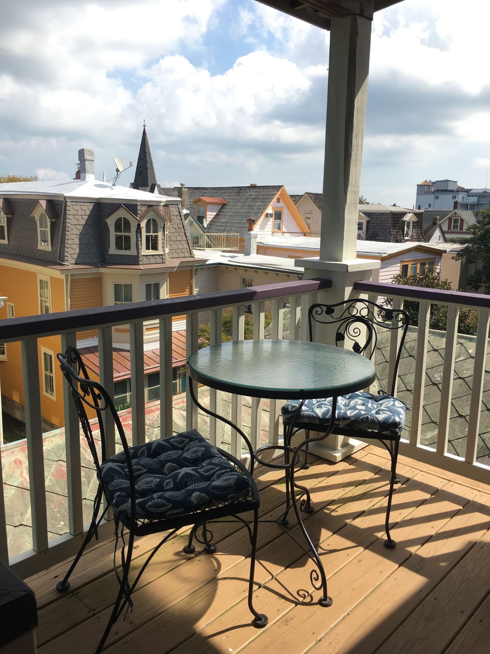 Back balcony with views of Victorian Rooftop 