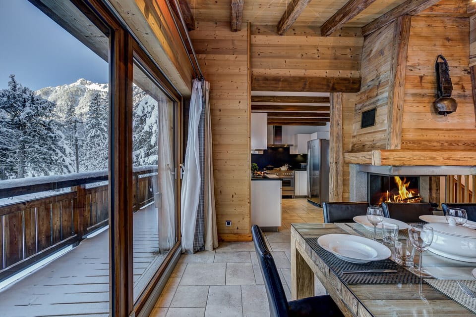 Large glass doors onto balcony