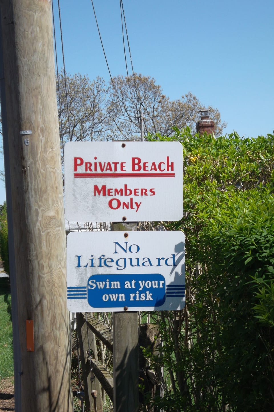 Private beach