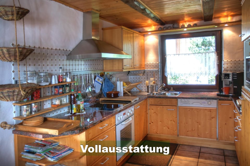 fully equipped kitchen with many appliances, dishwasher, microwave, coffee machine and much more