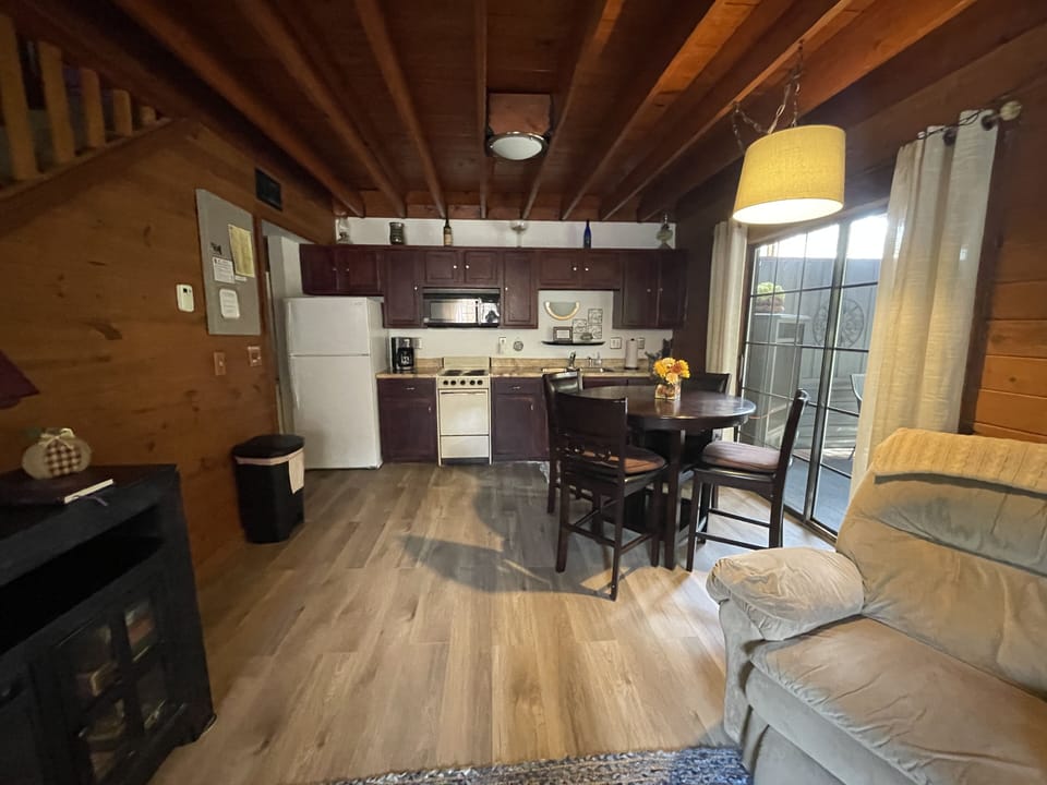 NEW FLOORING SEPT 2023~ Kitchen view from living room (fully stocked)