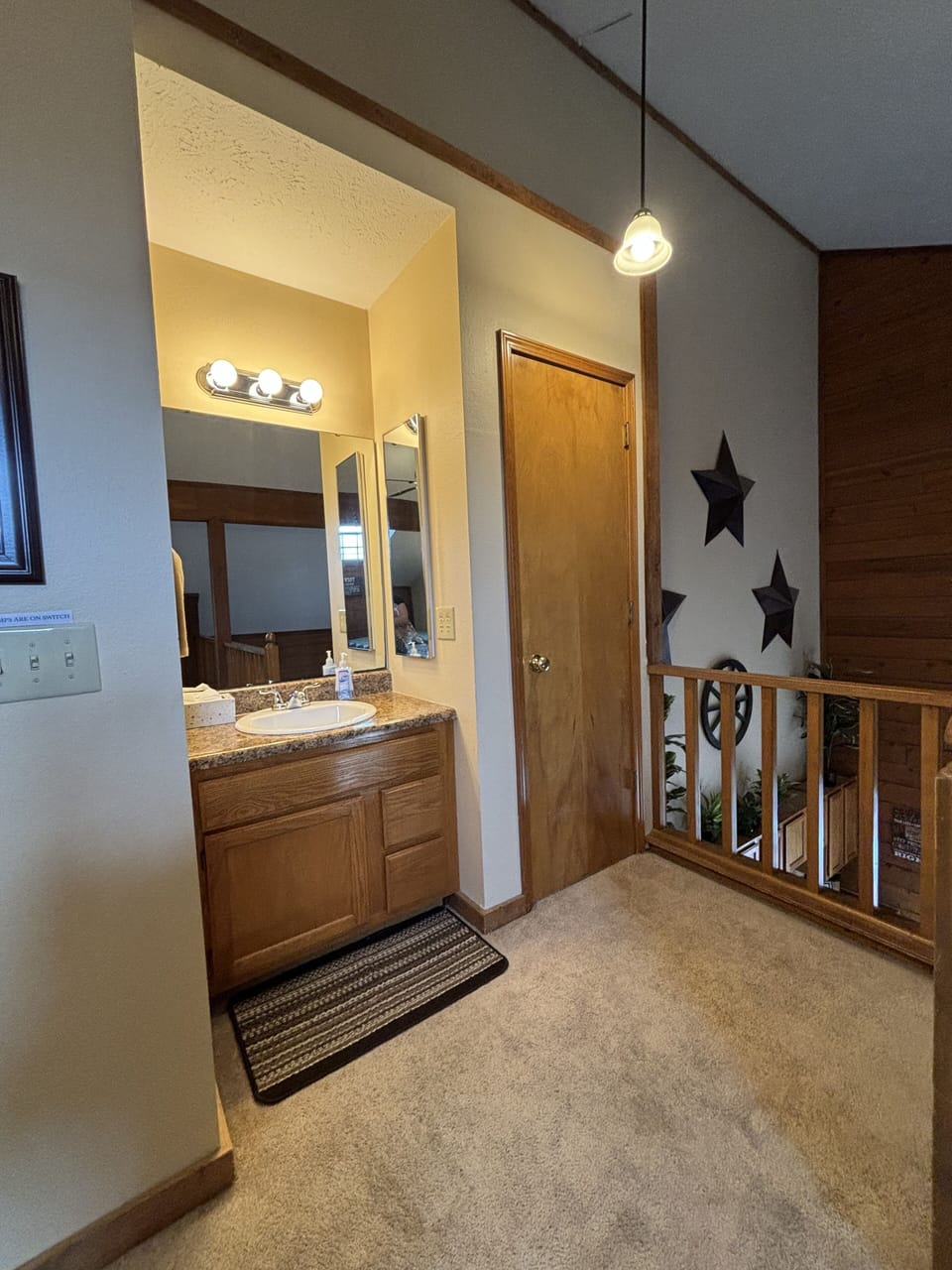 Upstairs bathroom vanity is in upstairs bedroom- view from opposite side of room