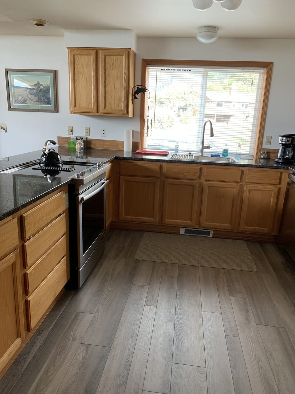 Spacious Kitchen with ocean view