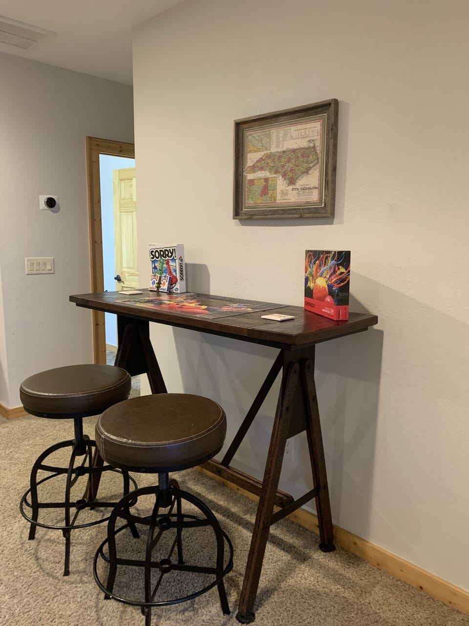Card and puzzle table in the Game Room