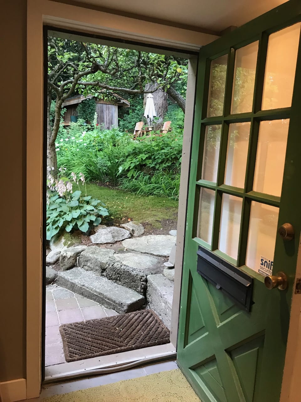 Suite entrance opens onto the gardens