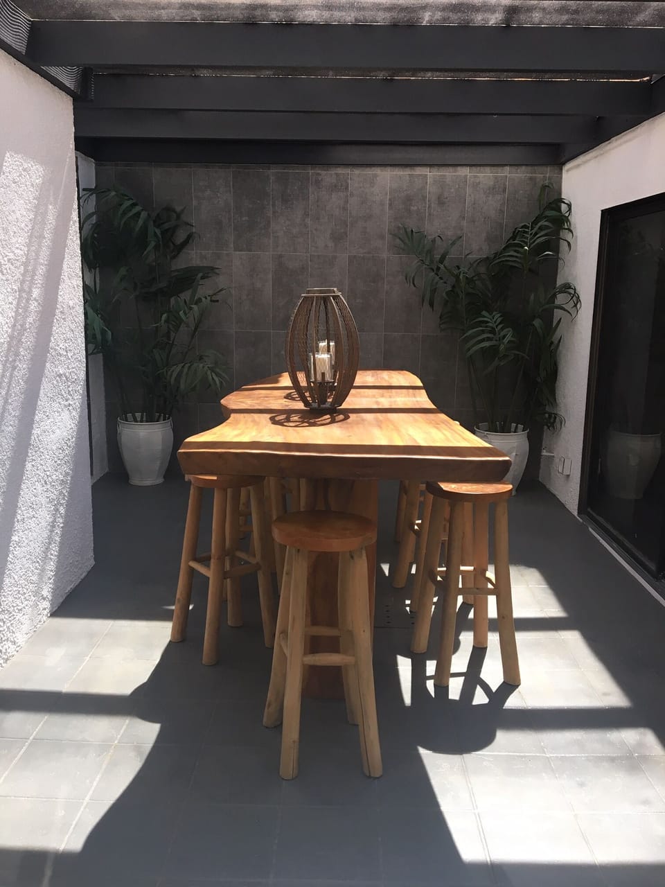 Atrium- Mahogany table imported from Bali, seats 9