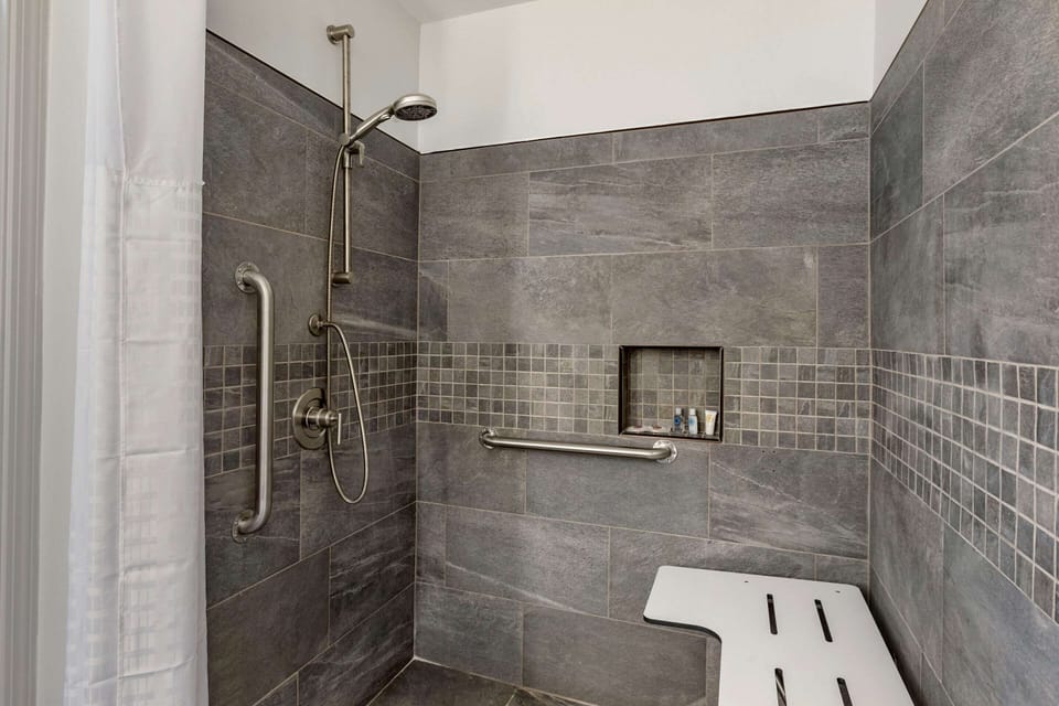 Room, 1 Queen Bed, Accessible, Non Smoking | Bathroom | Free toiletries, hair dryer, towels, soap