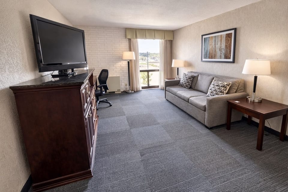 Deluxe Room, 1 Queen Bed with Sofa bed (Refrigerator & Microwave) | Living area | 42-inch LCD TV with cable channels, TV