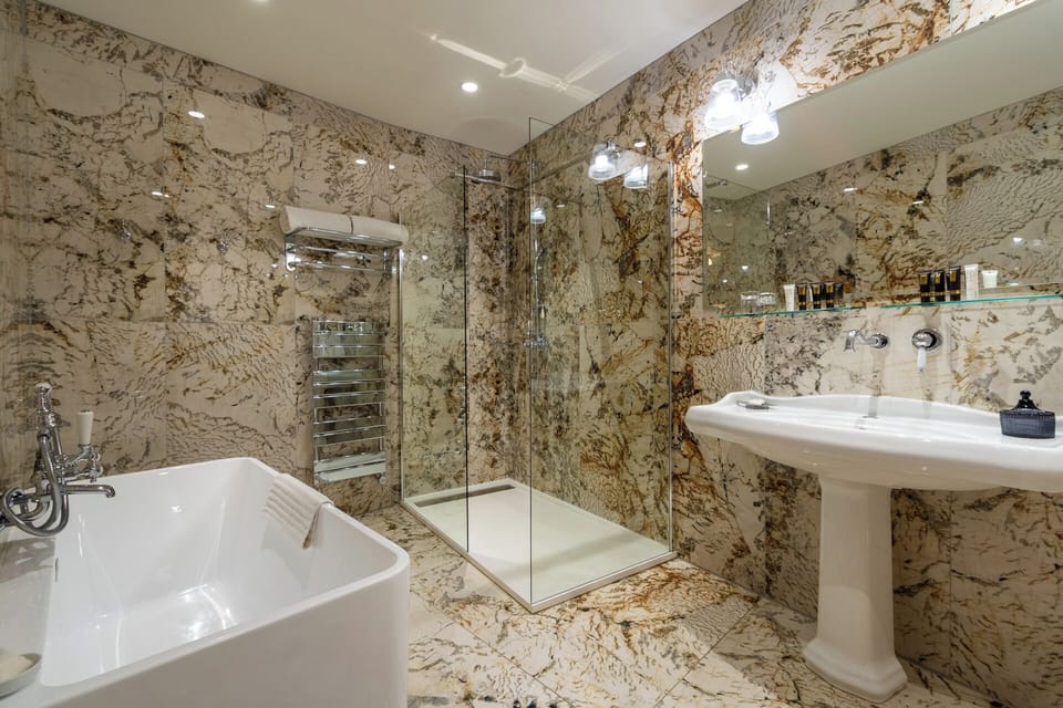 Deluxe Room | Bathroom | Separate tub and shower, free toiletries, hair dryer, bathrobes