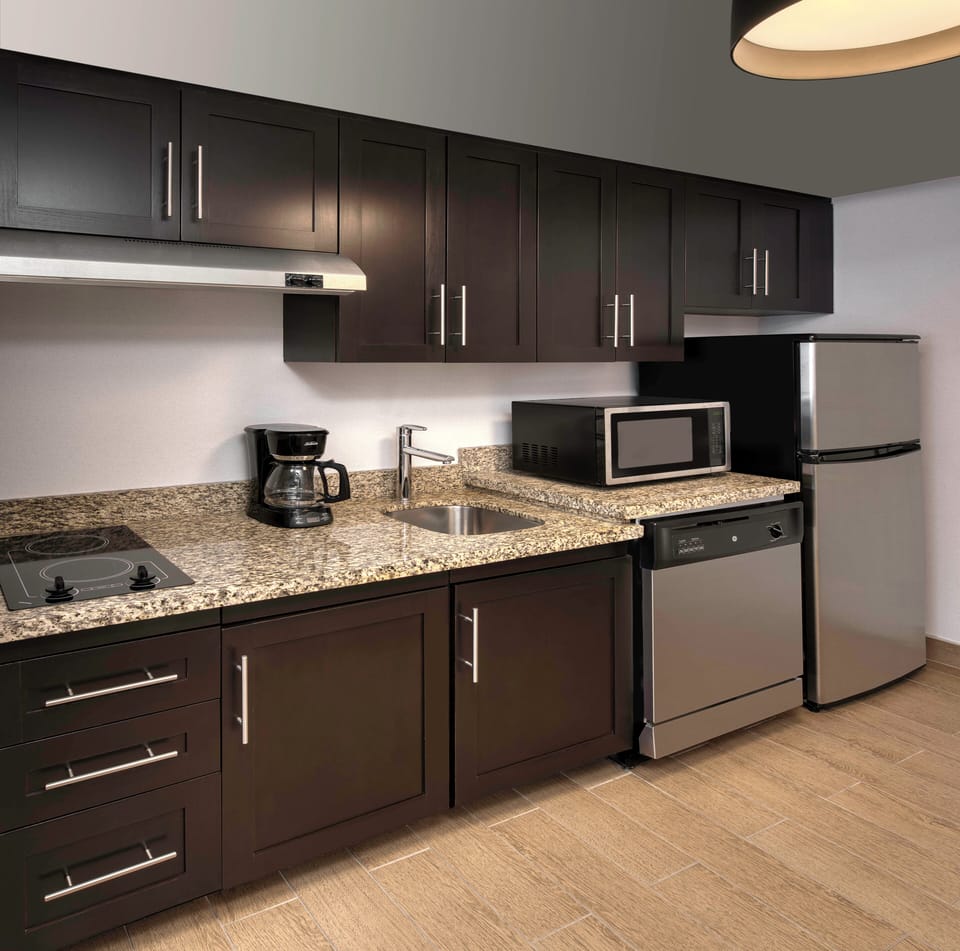 Fridge, microwave, stovetop, dishwasher