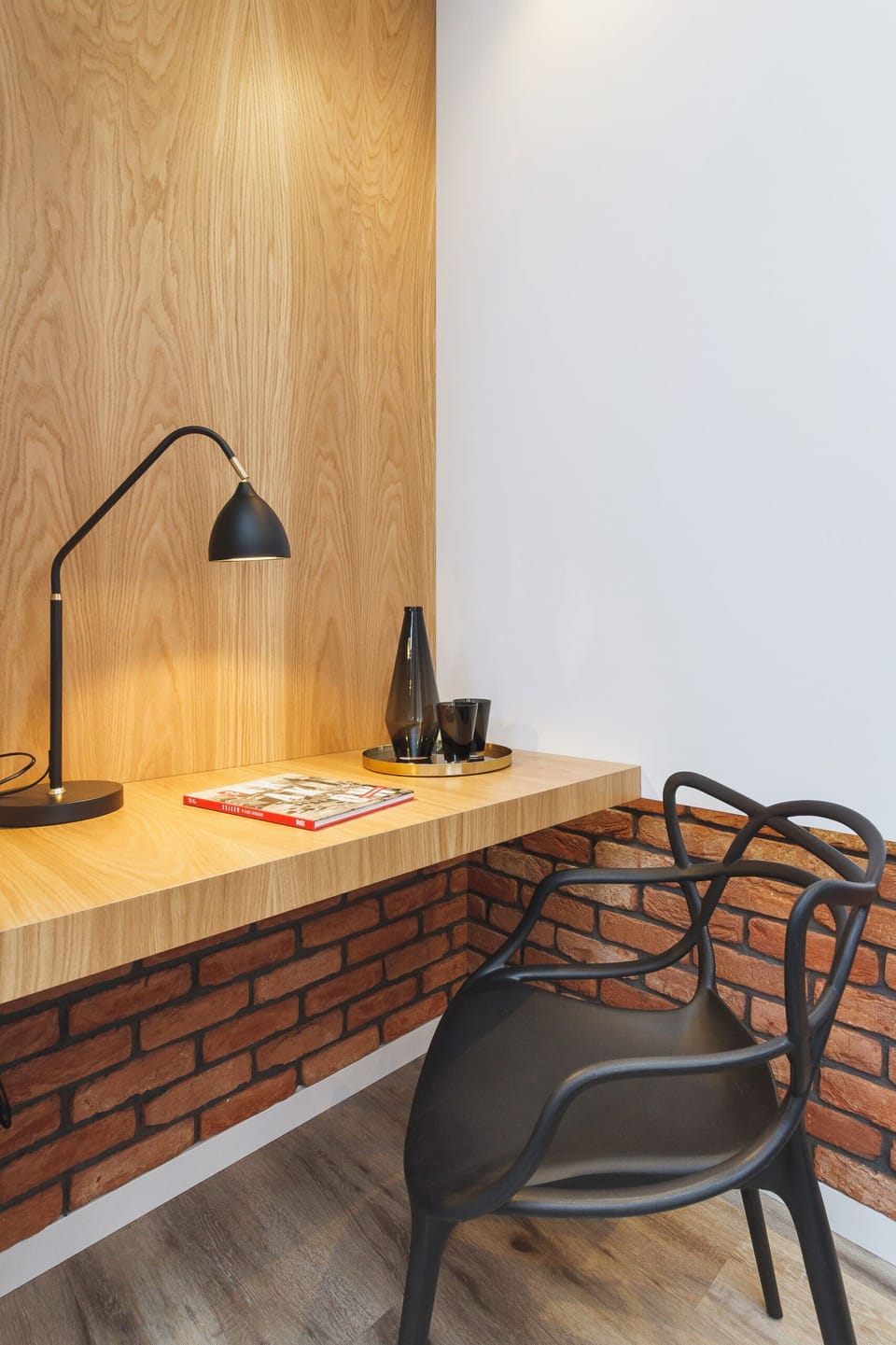 Desk with chair for remote work. 