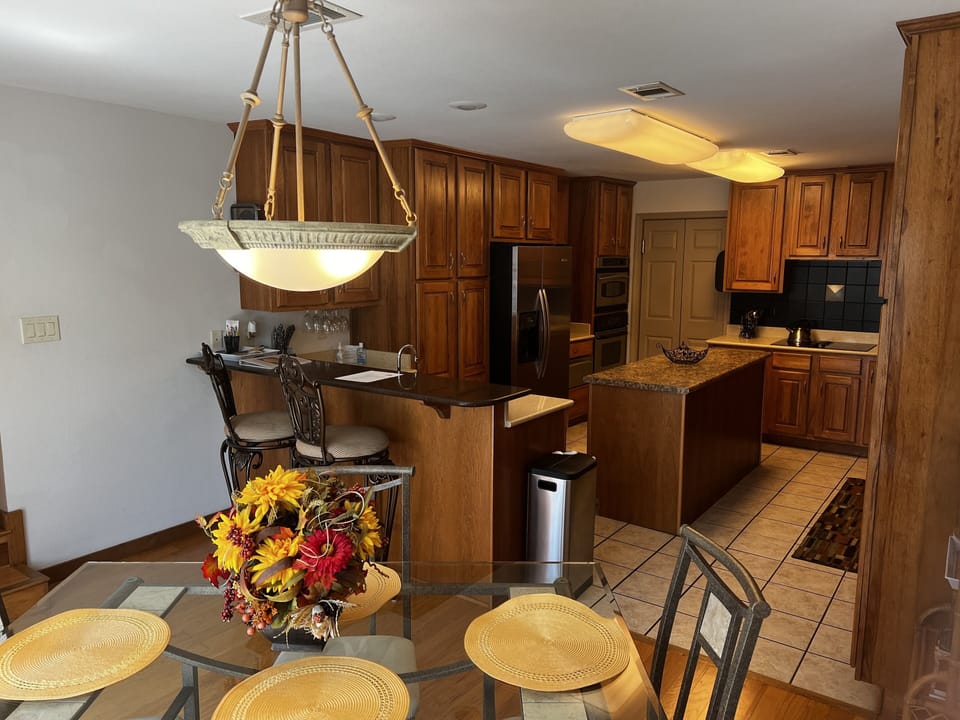 Looking into the kitchen from dinning area