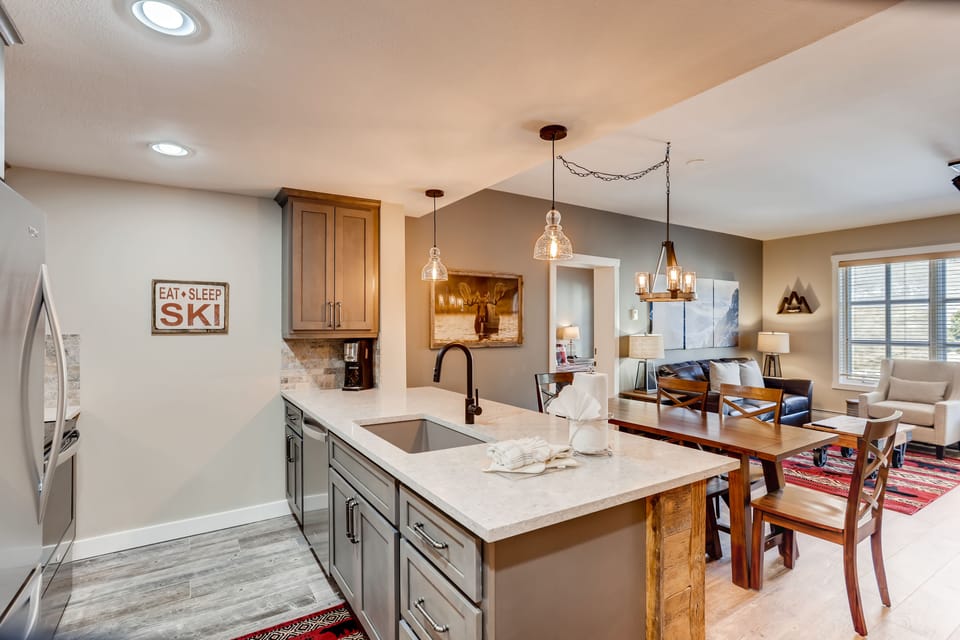 Kitchen with new cabinets, countertops, and appliances 