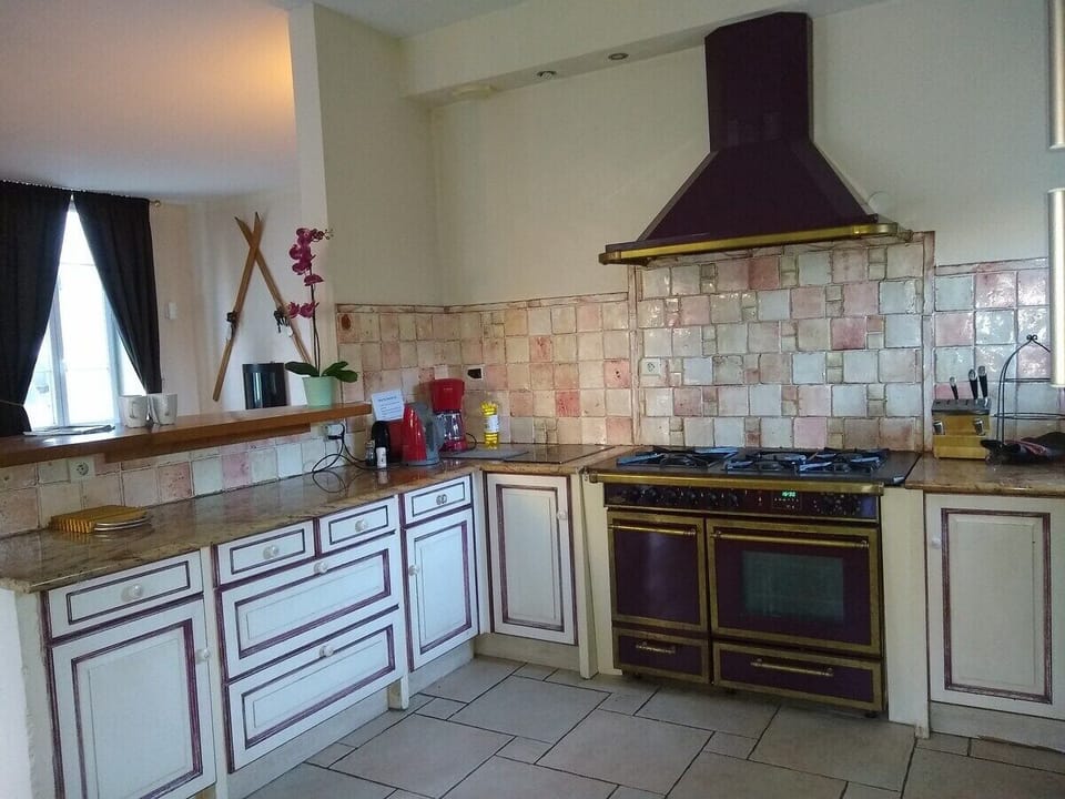 The open plan kitchen is well equipped with everything you need for a self catered holiday