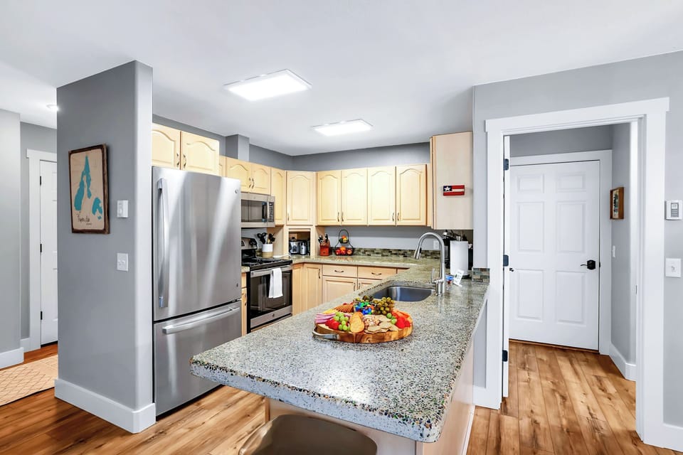Gather while cooking waffles for breakfast or sipping coffee.