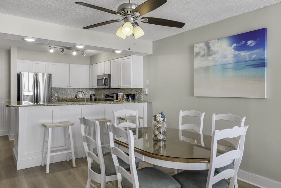 Dining area and kitchen