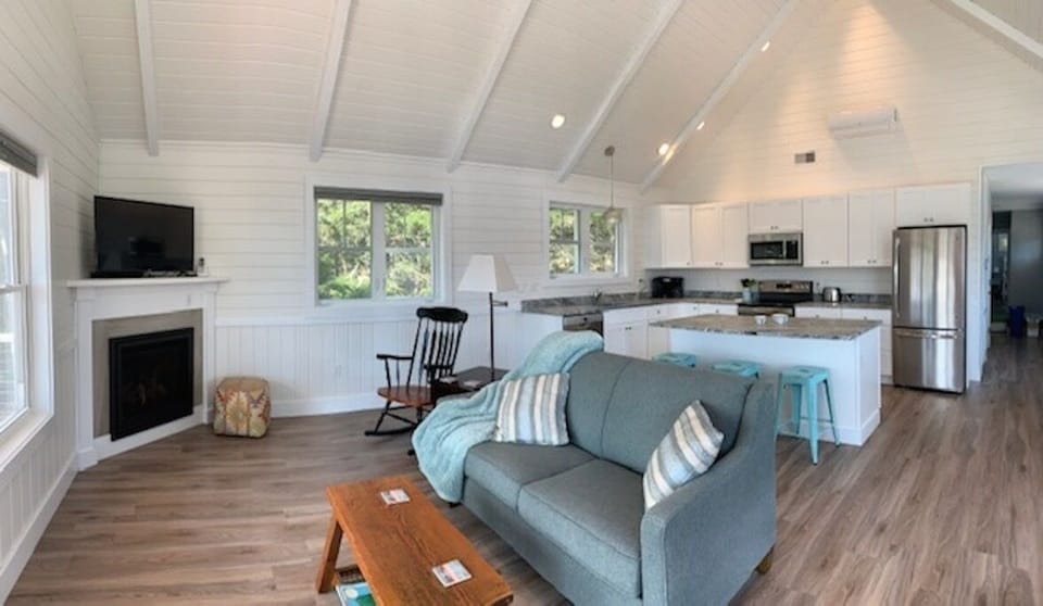 Living area and kitchen
