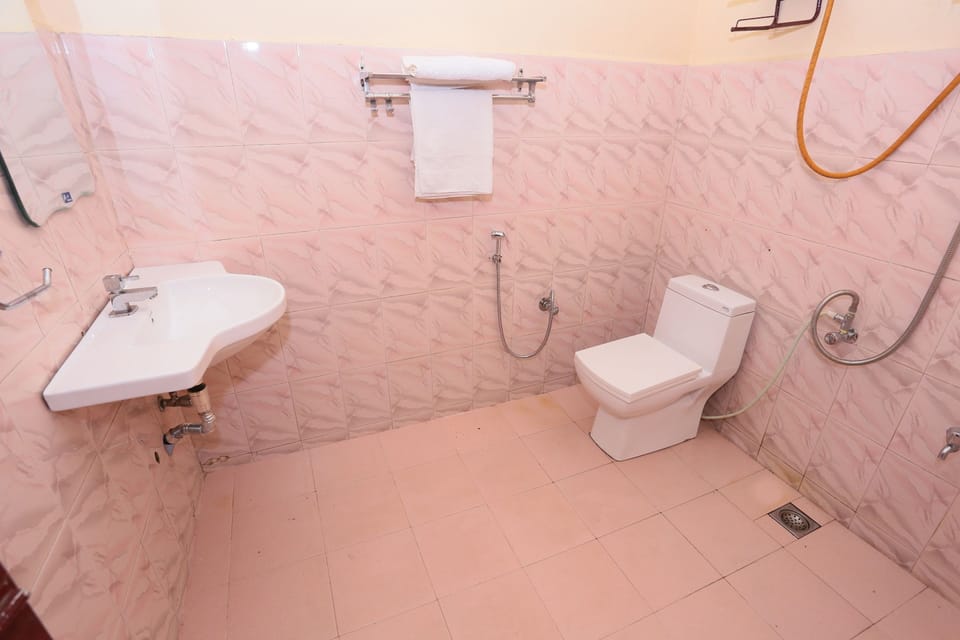 Shower, free toiletries, towels