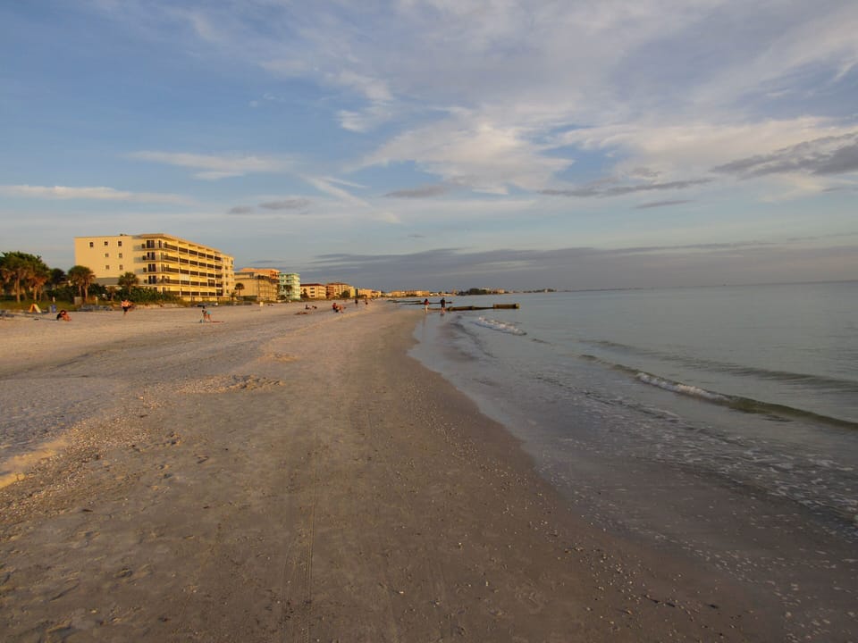 How the beach looks at nightfall. 