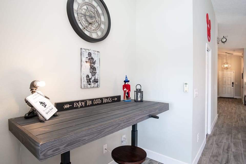 work desk in living room